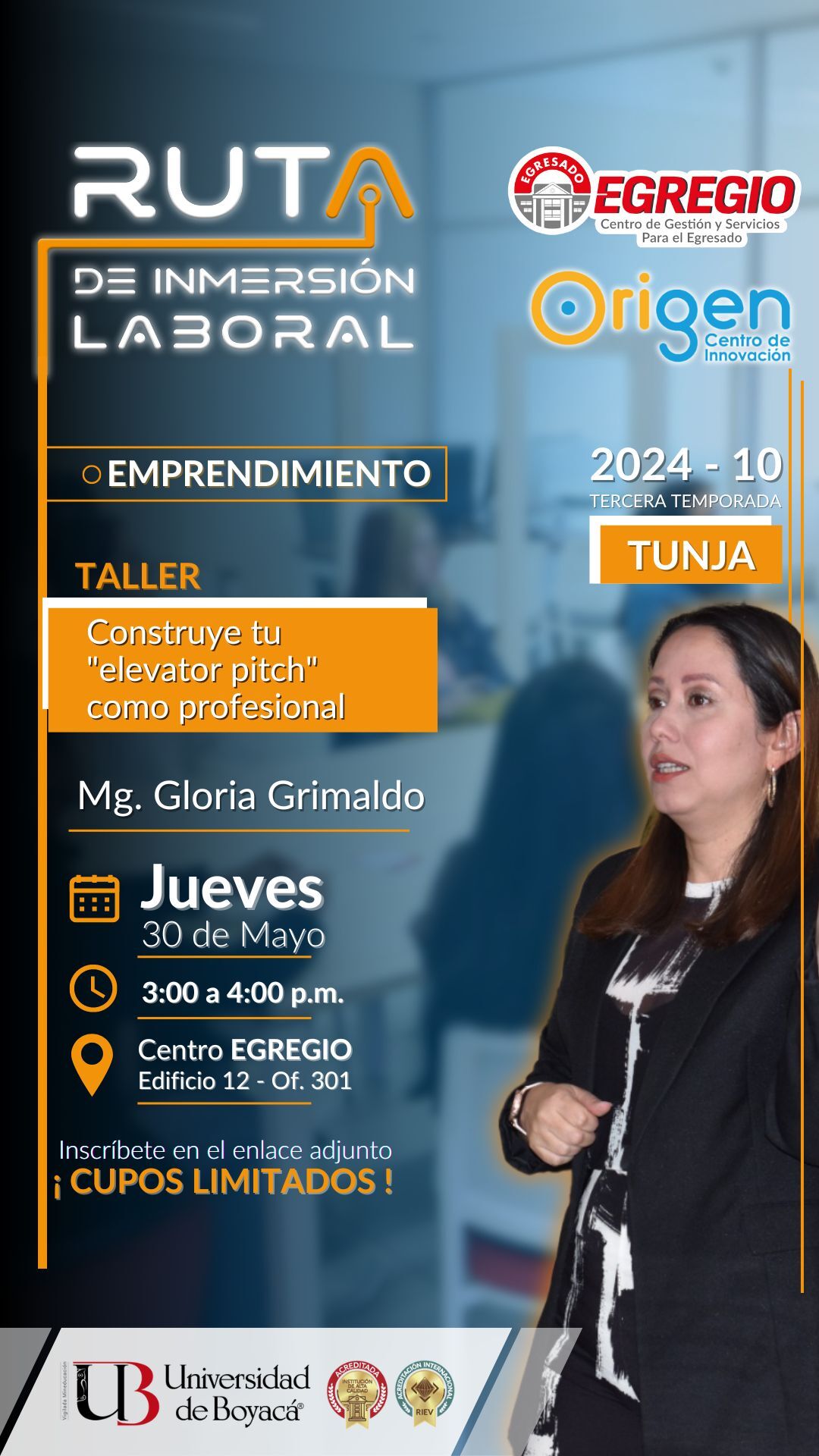 Taller "Construye tu "elevator pitch" como profesional"