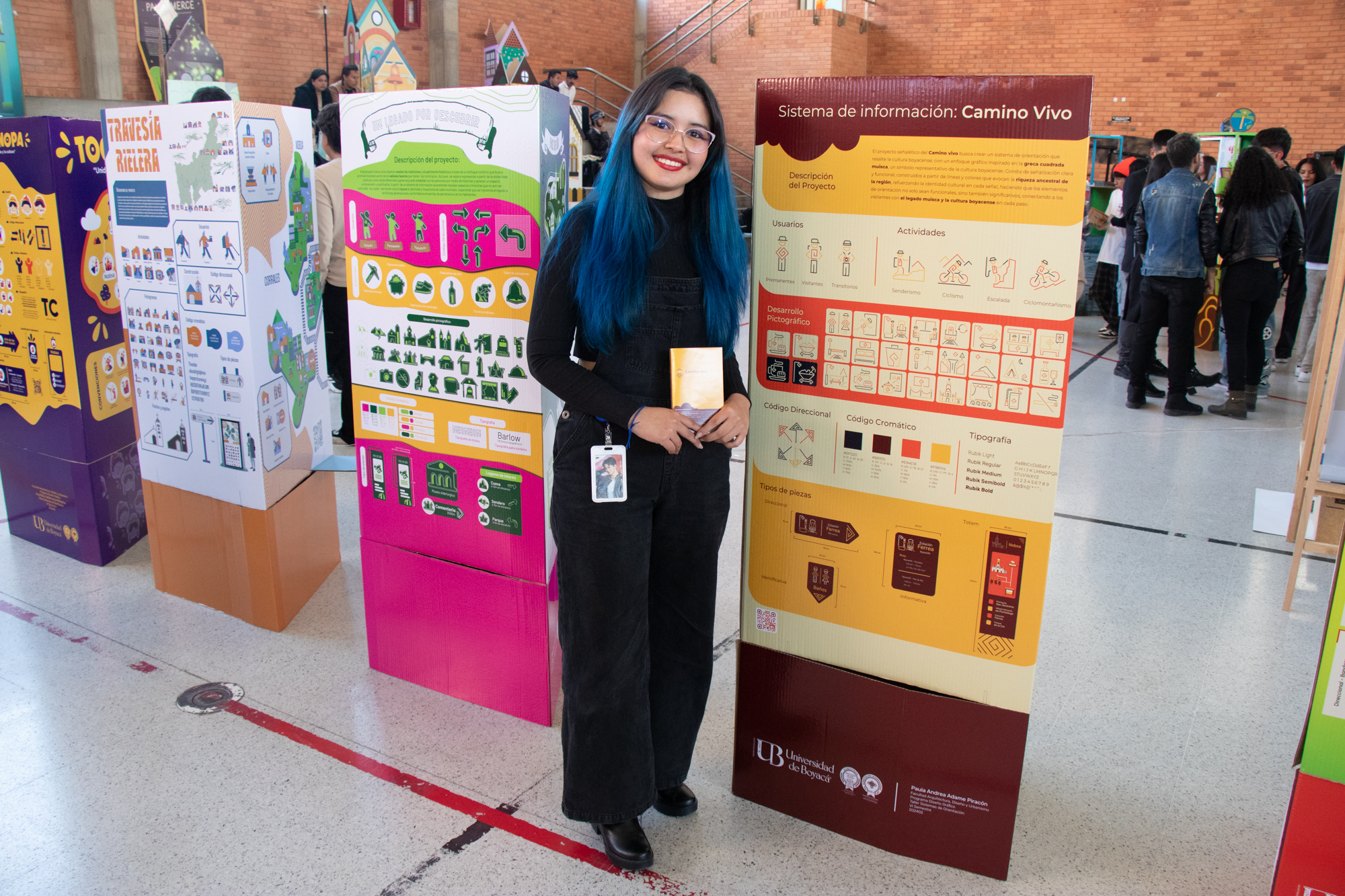 Estudiante en exposición