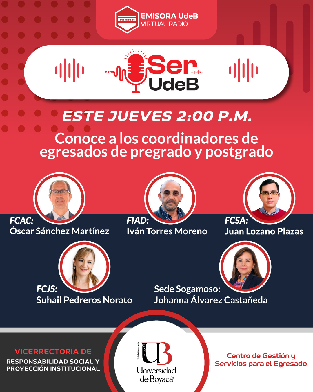 Conoce a los Coordinadores de egresados en ¡Ser UdeB!